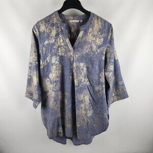 Soft Surroundings Shirt Womens Large Multi Floral Tora Tencel Top